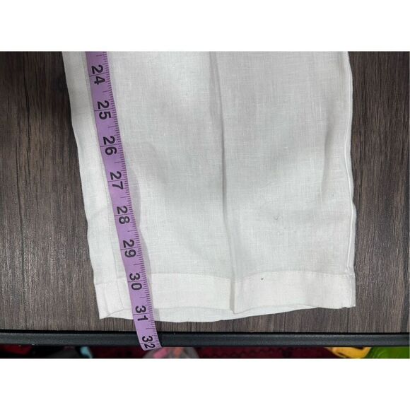Tasso Elba White Linen Straight Men's Pants Size 34x32 Beachy Coastal Breathable - Picture 12 of 12